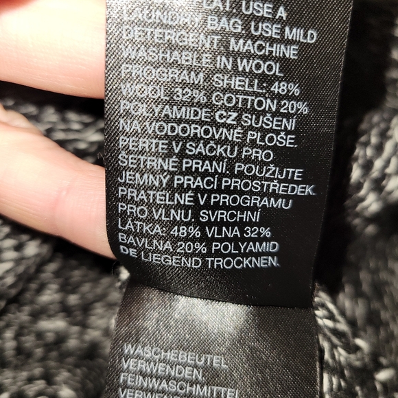 & Other Stories Black and Gray Long Sleeve Side Slit Midi Dress SZ L NWOT - Picture 3 of 6